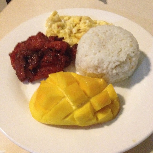 Tocino meal for breakfast at Arwana Hotel