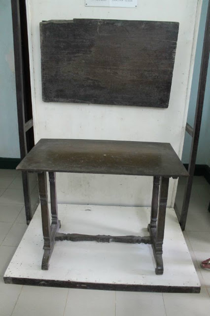Rizal Shrine in Dapitan City Zamboanga del Norte Philippines Rizal's desk and blackboard