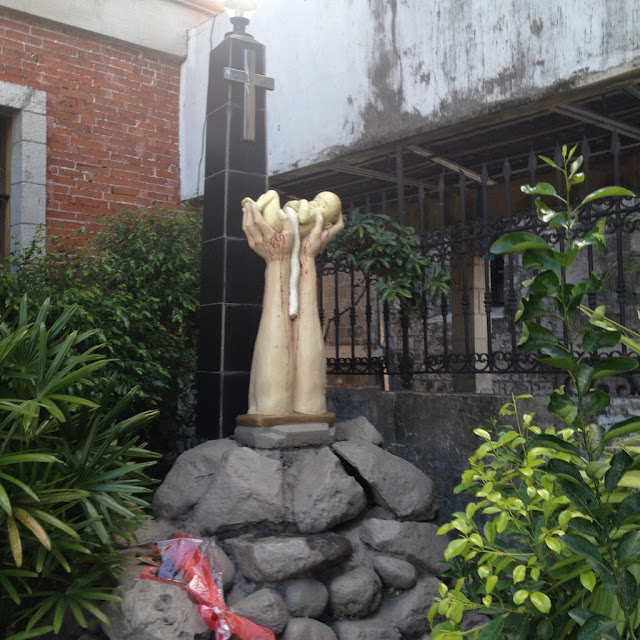 Anti-abortion statue at the Bishop's House 